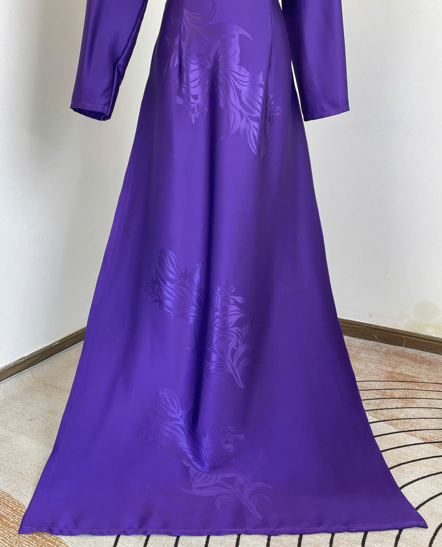 H825 4337 Áo only no pants - Áo dài truyền thống chiết li eo lụa mã não 4D