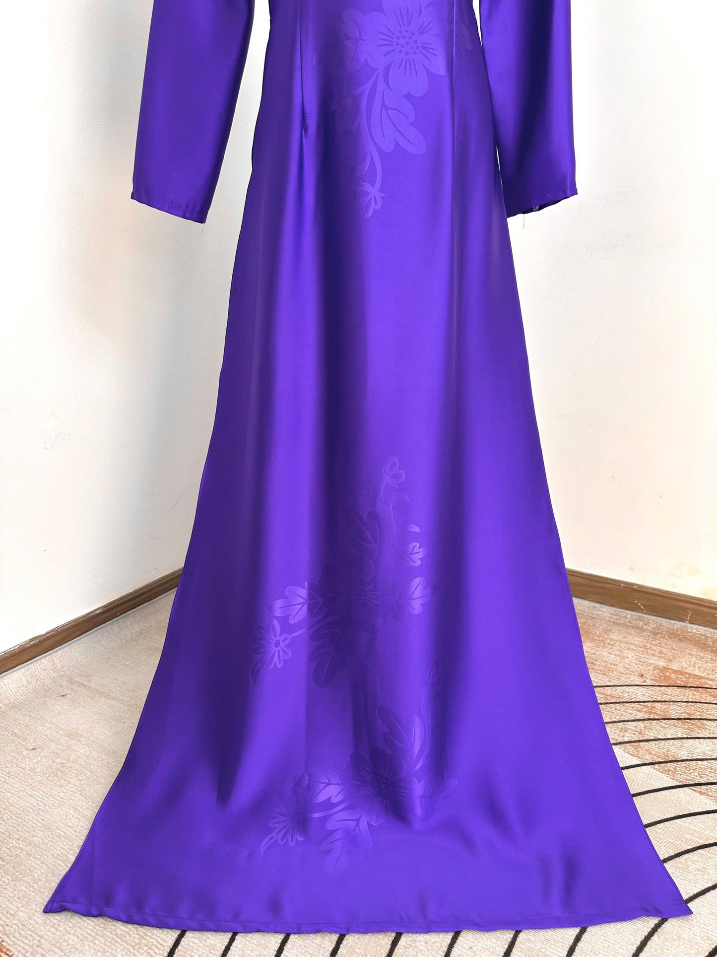 H854 Áo only no pants - Áo dài dáng truyền thống chiết li eo lụa ánh sao 4D
