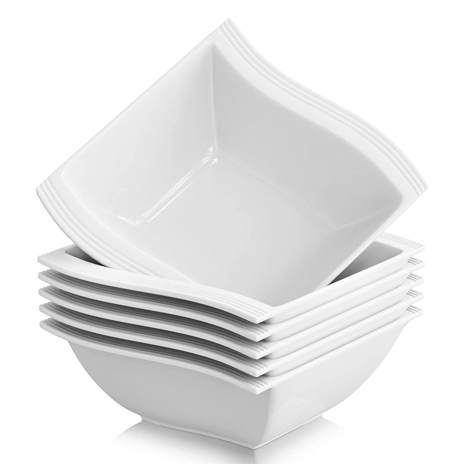 Pre-Order Set 6 Đĩa Sứ Trắng Súp Vuông Ngũ cốc Bát Dành Cho Bữa Ăn Sáng - Cocolilistore