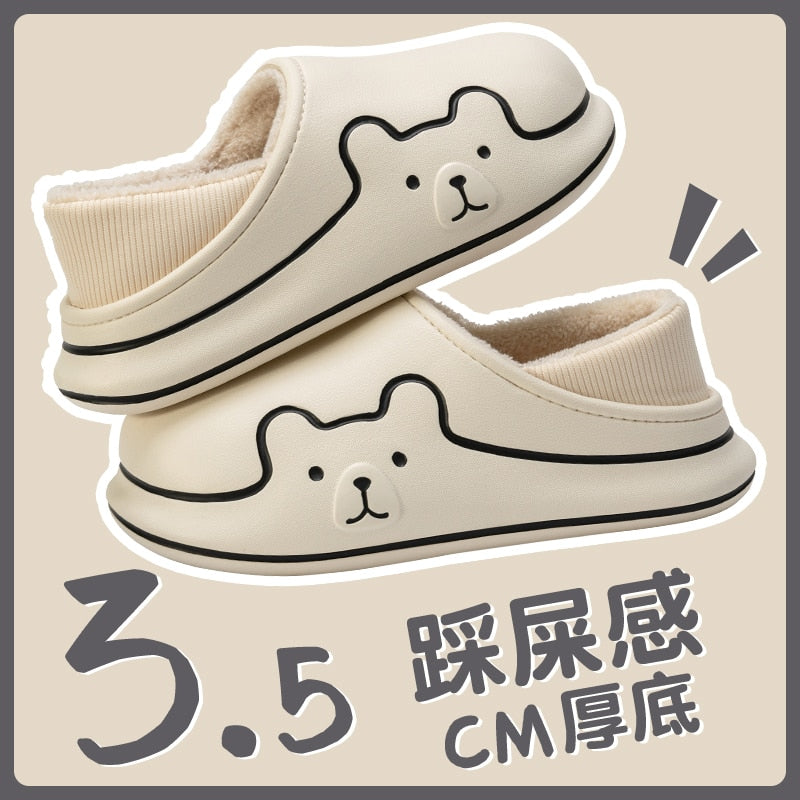 Pre Order - Giày Sang Trọng Dành Cho Phụ Nữ, Giày Nữ Đi Trong Nhà Chống Thấm Nước, Giày Hoạt Hình Gấu Dễ Thương - Cocolilistore