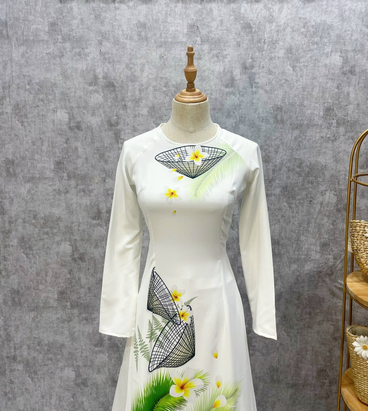 K05S shipnhanh Only áo - Áo dài lụa mỹ nón lá - Cocolilistore