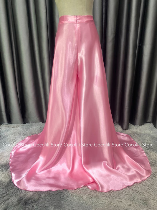 QV04 - Quần váy lụa phi nhật nam Hồng phấn