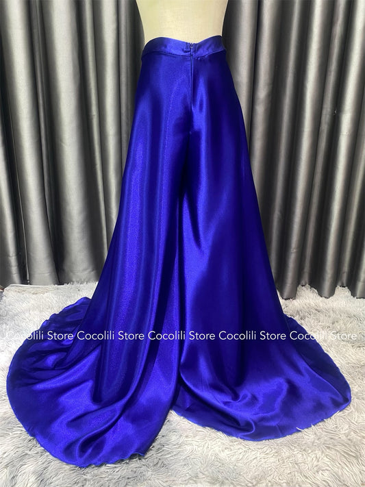 QV09 - Quần váy lụa phi nhật nam Xanh coban